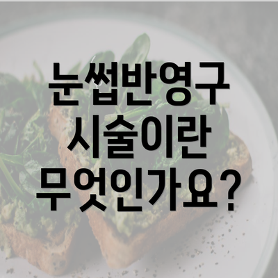 눈썹반영구 시술이란 무엇인가요?