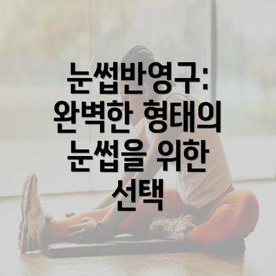 눈썹반영구: 완벽한 형태의 눈썹을 위한 선택