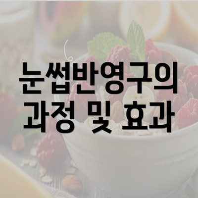 눈썹반영구의 과정 및 효과