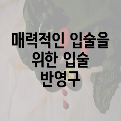 매력적인 입술을 위한 입술 반영구