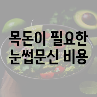 목돈이 필요한 눈썹문신 비용