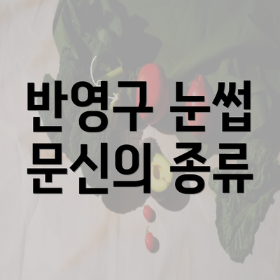 반영구 눈썹 문신의 종류