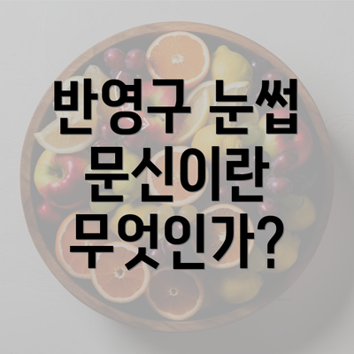 반영구 눈썹 문신이란 무엇인가?