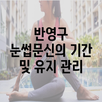 반영구 눈썹문신의 기간 및 유지 관리