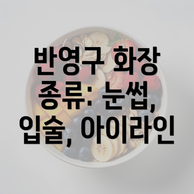 반영구 화장 종류: 눈썹, 입술, 아이라인