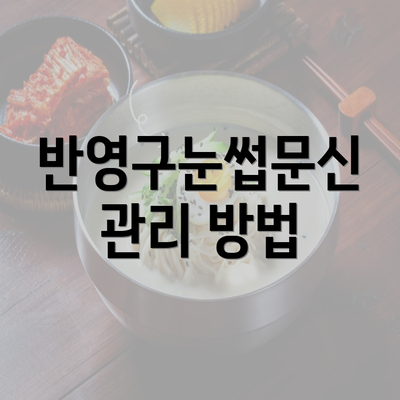 반영구눈썹문신 관리 방법