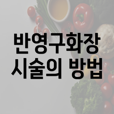 반영구화장 시술의 방법