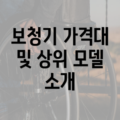 보청기 가격대 및 상위 모델 소개