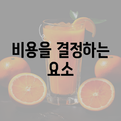 비용을 결정하는 요소