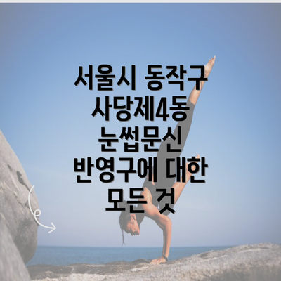 서울시 동작구 사당제4동 눈썹문신 반영구에 대한 모든 것