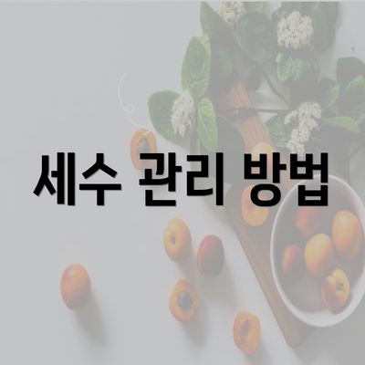 세수 관리 방법