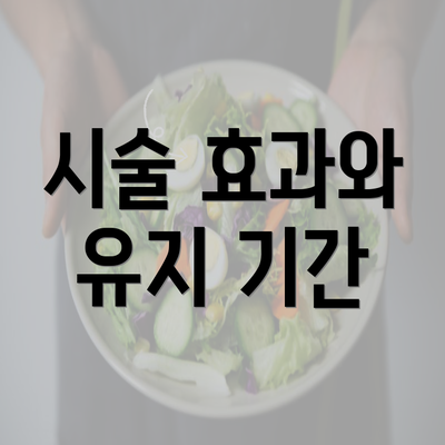 시술 효과와 유지 기간