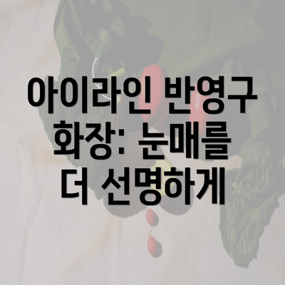 아이라인 반영구 화장: 눈매를 더 선명하게