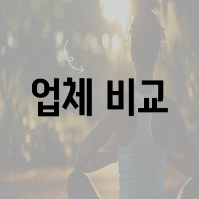 업체 비교