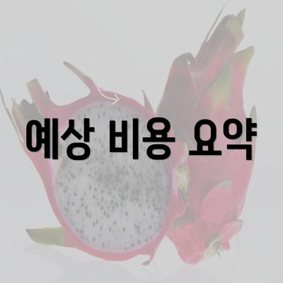 예상 비용 요약