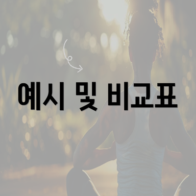 예시 및 비교표