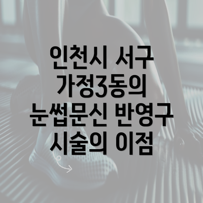 인천시 서구 가정3동의 눈썹문신 반영구 시술의 이점