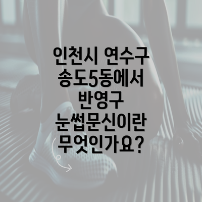 인천시 연수구 송도5동에서 반영구 눈썹문신이란 무엇인가요?