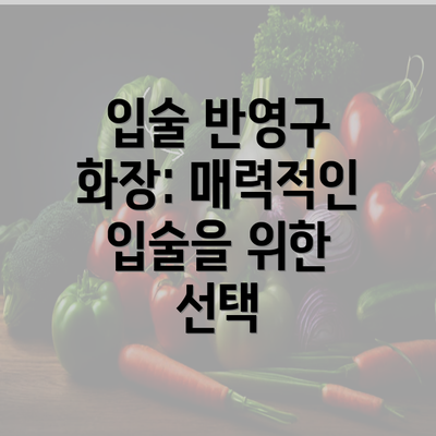 입술 반영구 화장: 매력적인 입술을 위한 선택