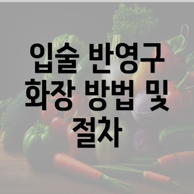 입술 반영구 화장 방법 및 절차