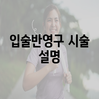 입술반영구 시술 설명