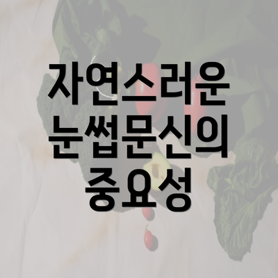 자연스러운 눈썹문신의 중요성