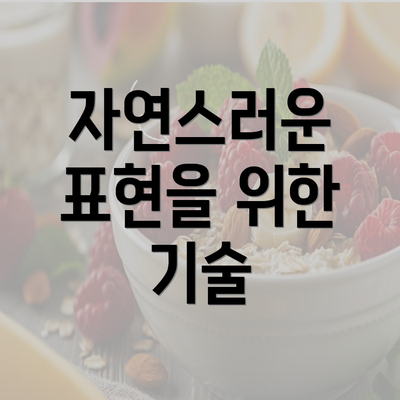 자연스러운 표현을 위한 기술