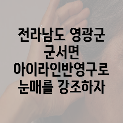 전라남도 영광군 군서면 아이라인반영구로 눈매를 강조하자