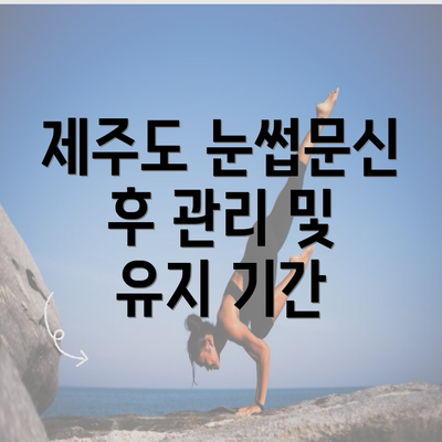 제주도 눈썹문신 후 관리 및 유지 기간