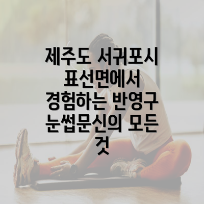 제주도 서귀포시 표선면에서 경험하는 반영구 눈썹문신의 모든 것