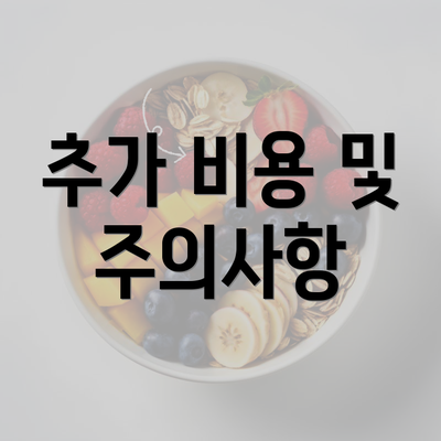 추가 비용 및 주의사항