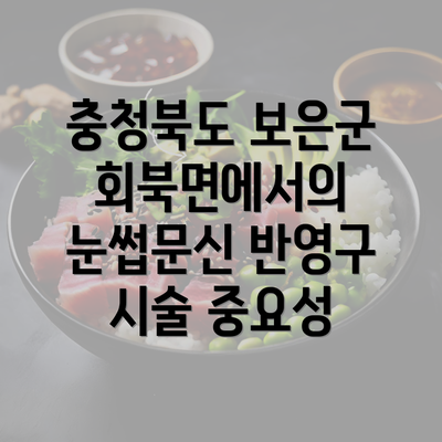 충청북도 보은군 회북면에서의 눈썹문신 반영구 시술 중요성