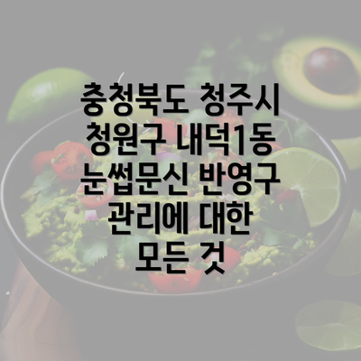 충청북도 청주시 청원구 내덕1동 눈썹문신 반영구 관리에 대한 모든 것