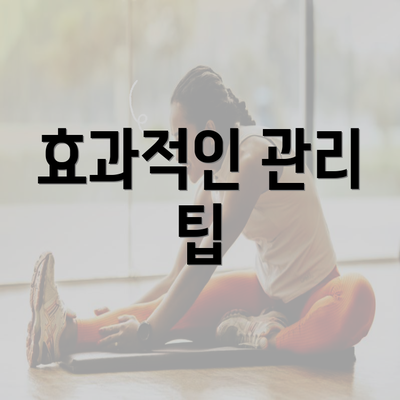 효과적인 관리 팁