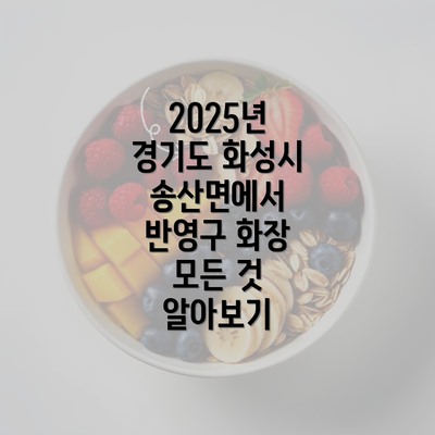 2025년 경기도 화성시 송산면에서 반영구 화장 모든 것 알아보기