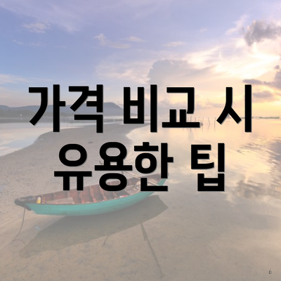 가격 비교 시 유용한 팁