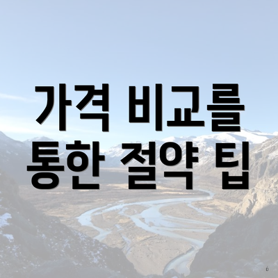 가격 비교를 통한 절약 팁