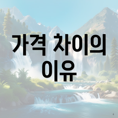 가격 차이의 이유