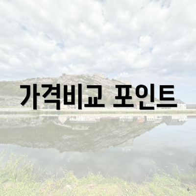 가격비교 포인트