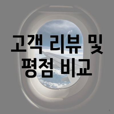 고객 리뷰 및 평점 비교