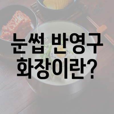 눈썹 반영구 화장이란?