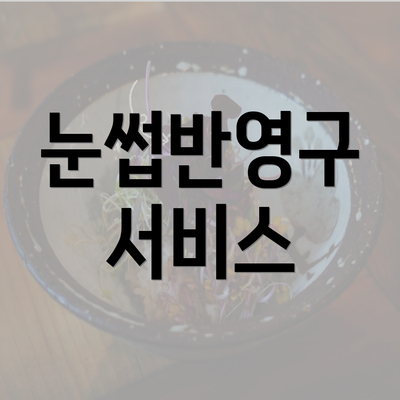 눈썹반영구 서비스