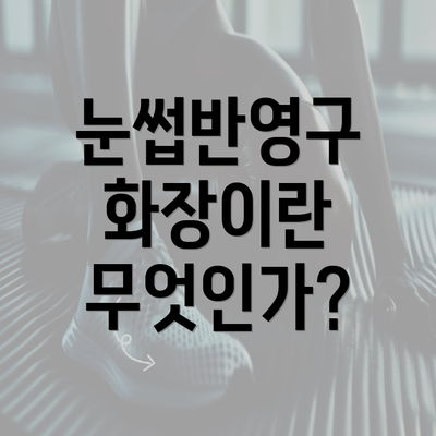 눈썹반영구 화장이란 무엇인가?