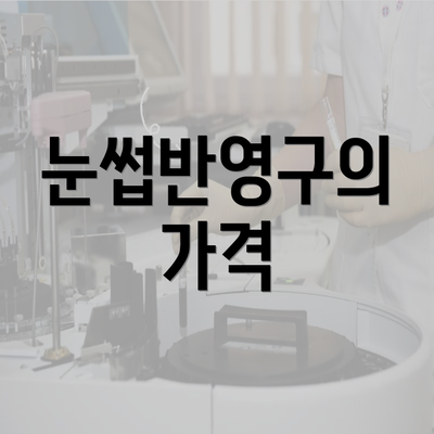 눈썹반영구의 가격