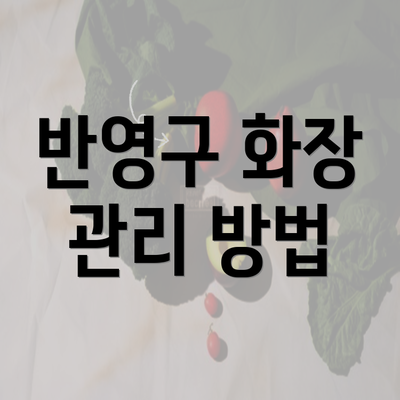 반영구 화장 관리 방법