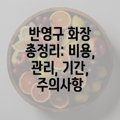 반영구 화장 총정리: 비용, 관리, 기간, 주의사항