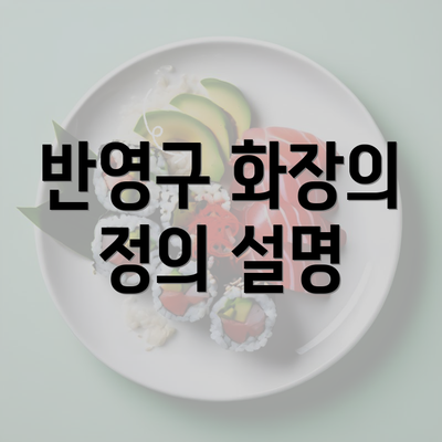 반영구 화장의 정의 설명