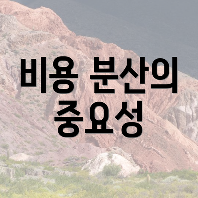 비용 분산의 중요성