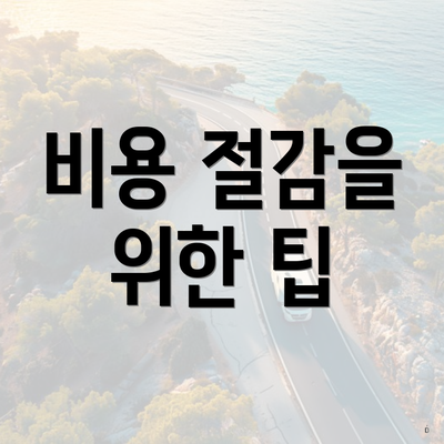 비용 절감을 위한 팁