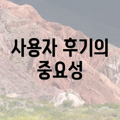 사용자 후기의 중요성